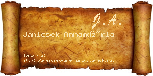 Janicsek Annamária névjegykártya